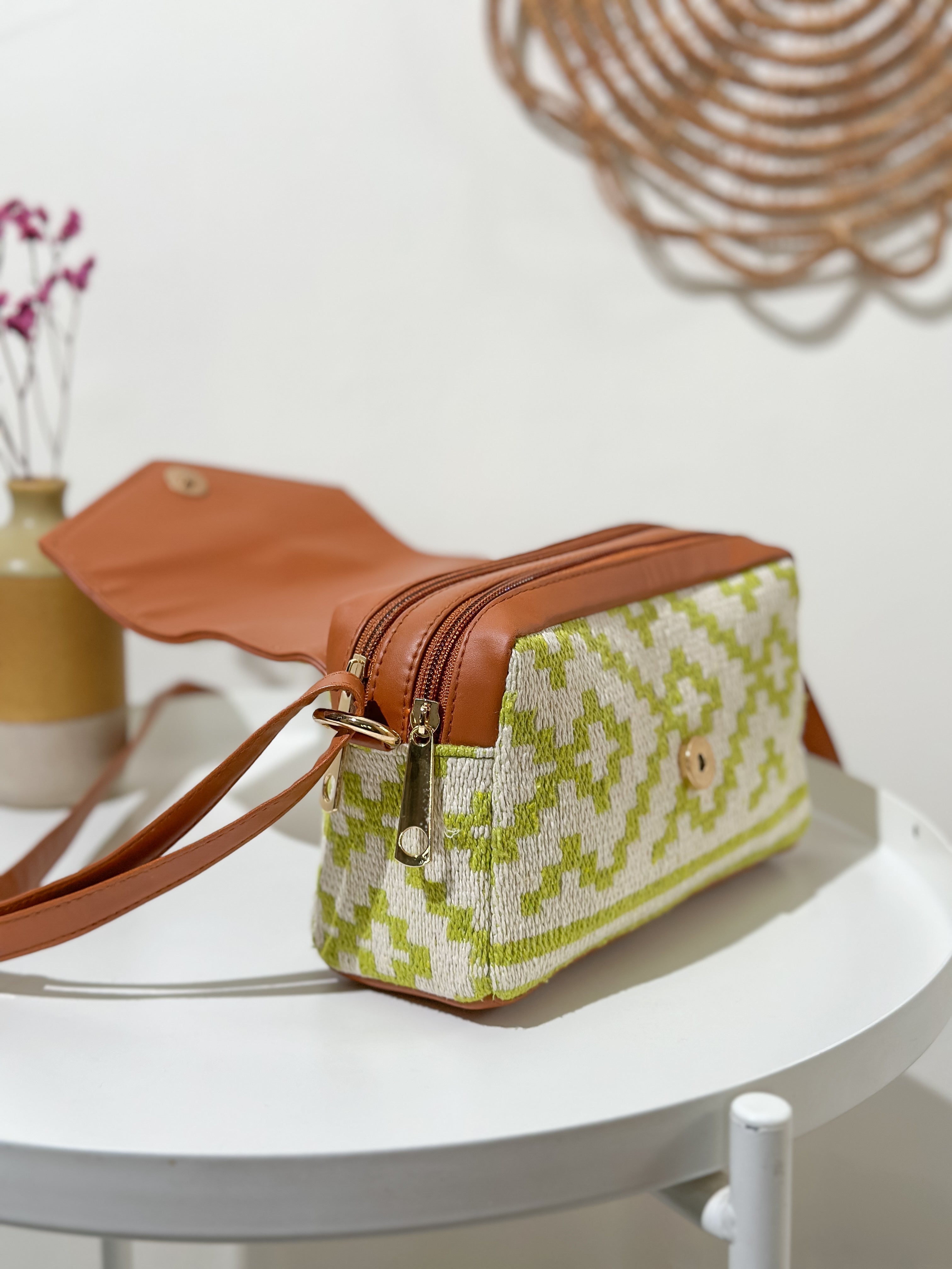 NiceG Eco Chic Green Sling Bags For Women & Girls