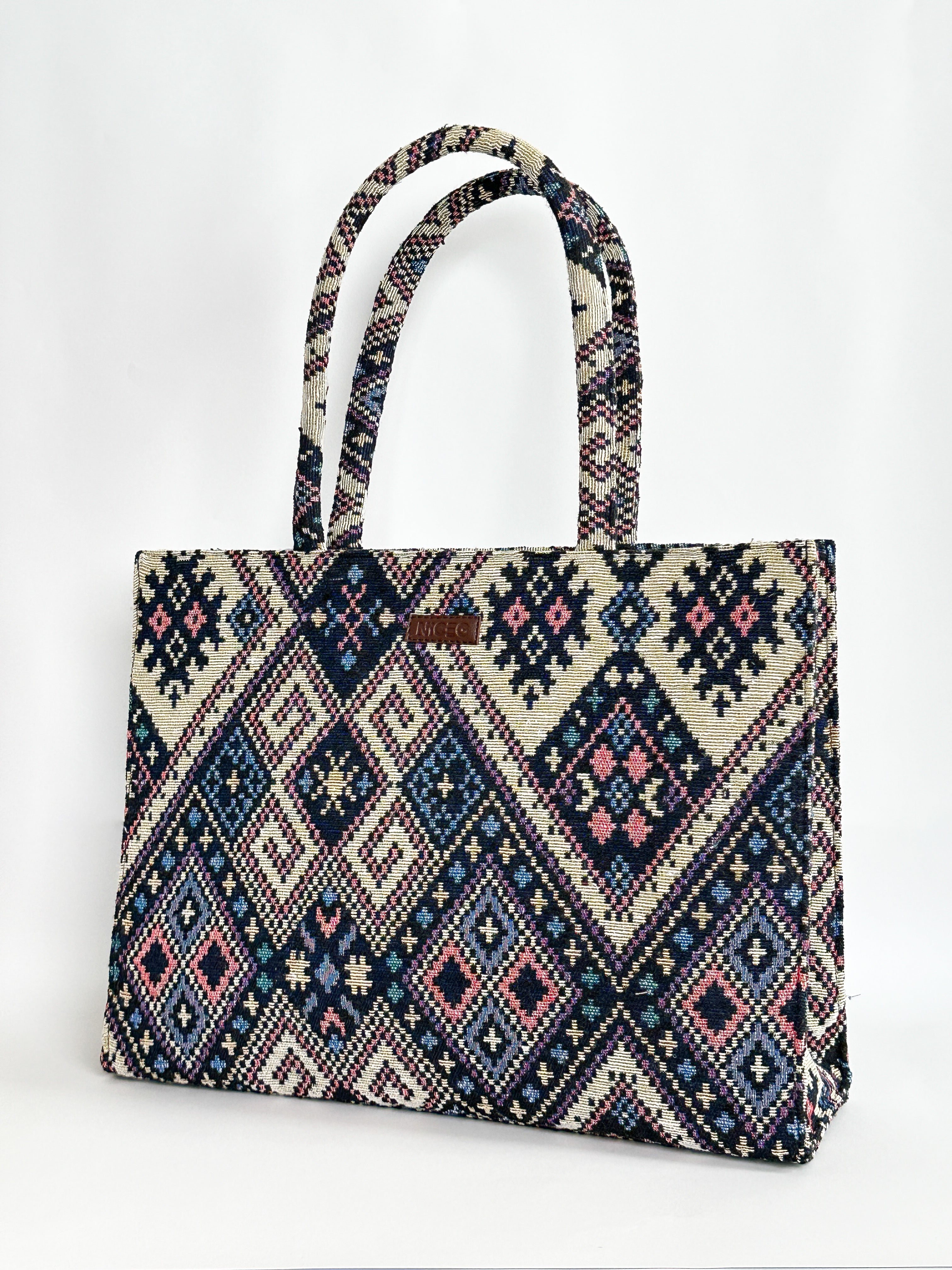 Navy Tribal Tote – Large Everyday Bag