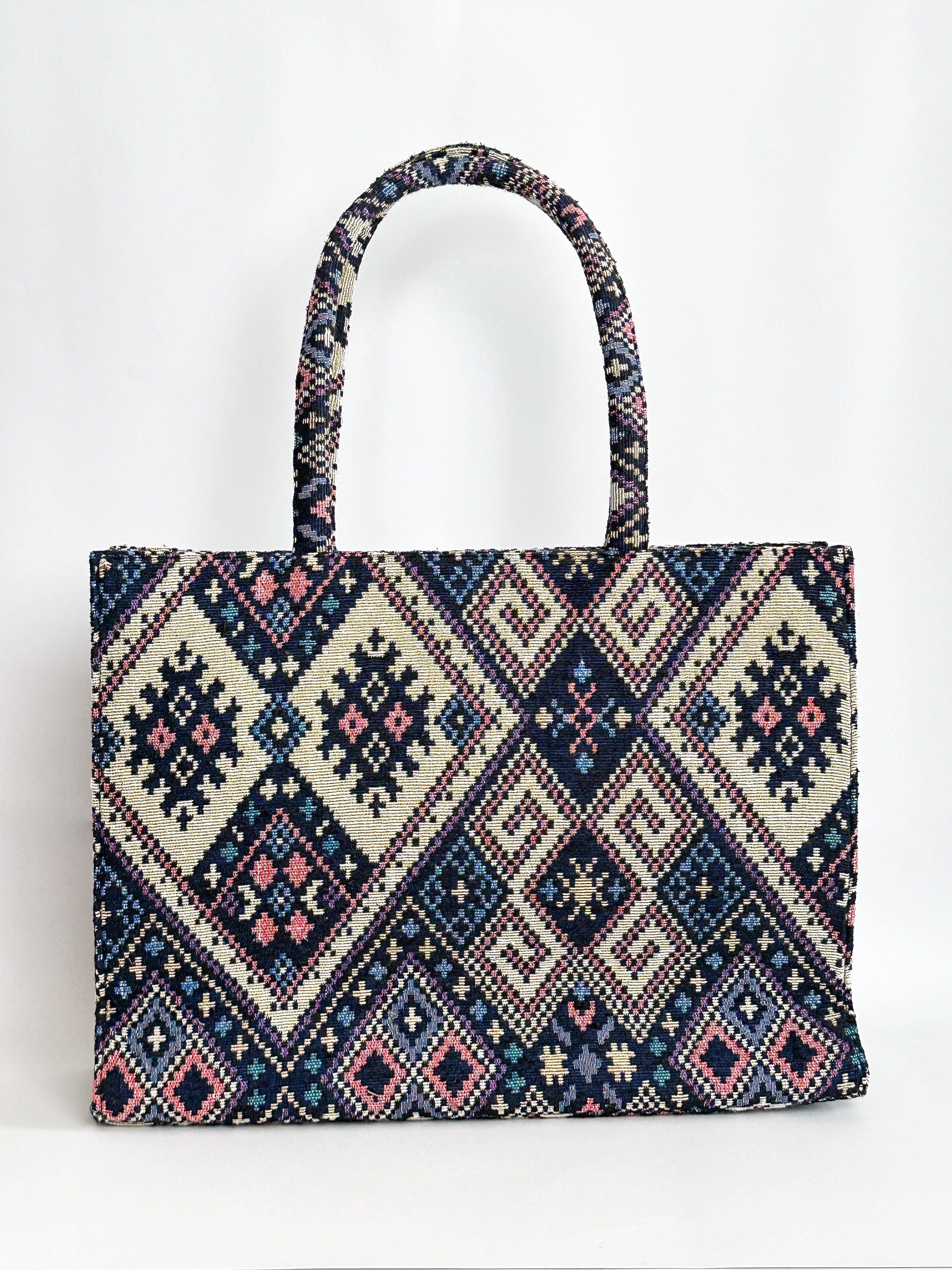 Navy Tribal Tote – Large Everyday Bag