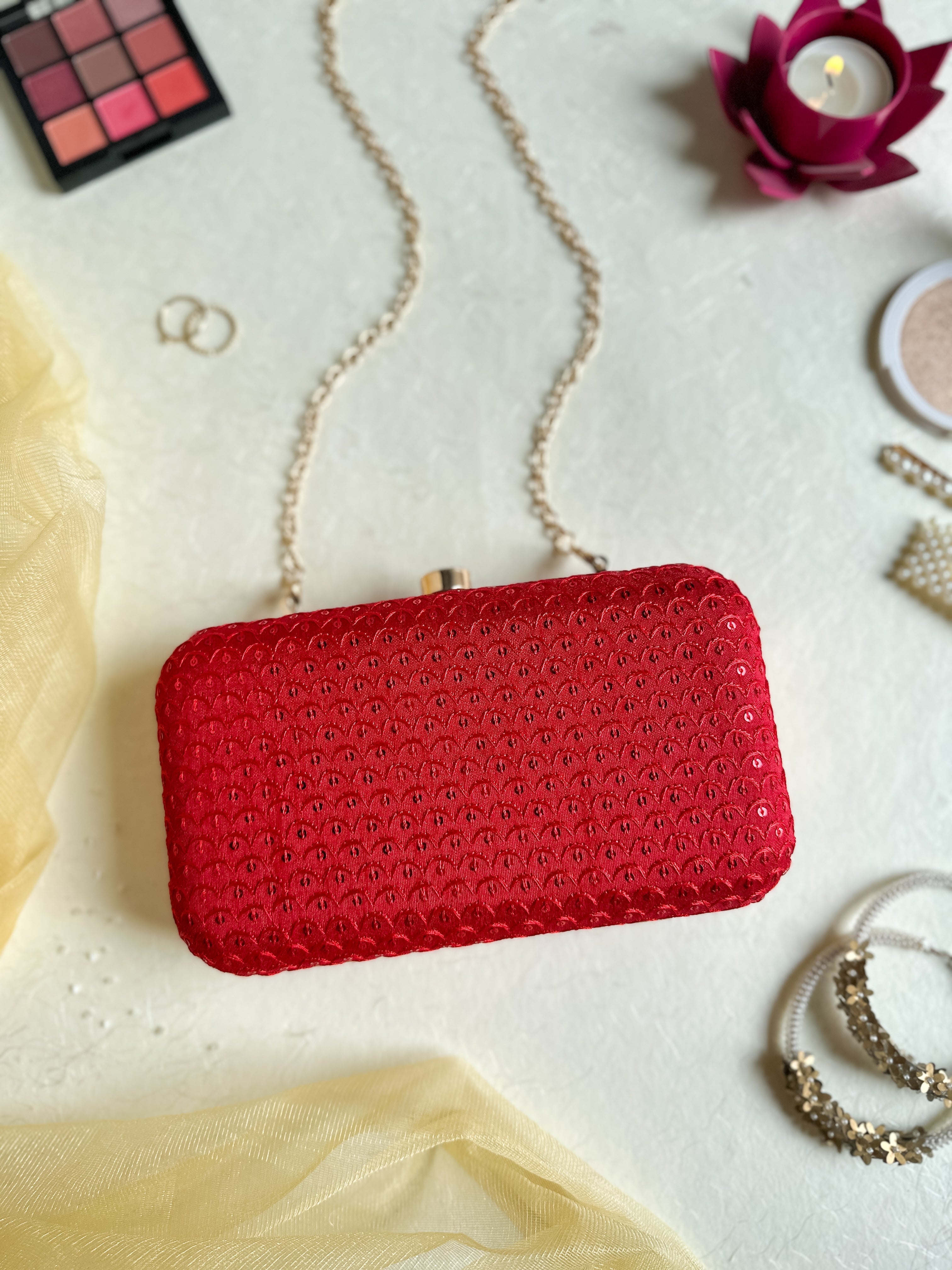 Nice-G Ruby Glow Clutch: Shine Bright Everywhere