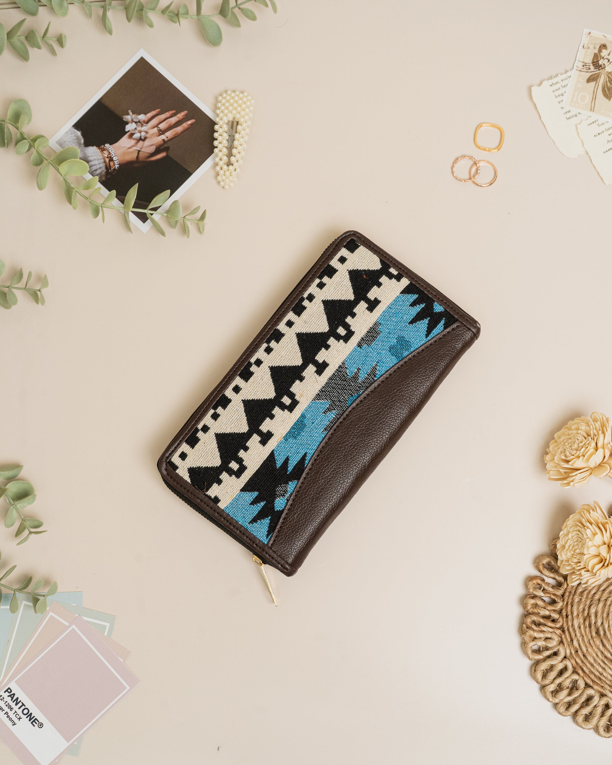 NiceG Stripes Mist Women's zip Around Wallet