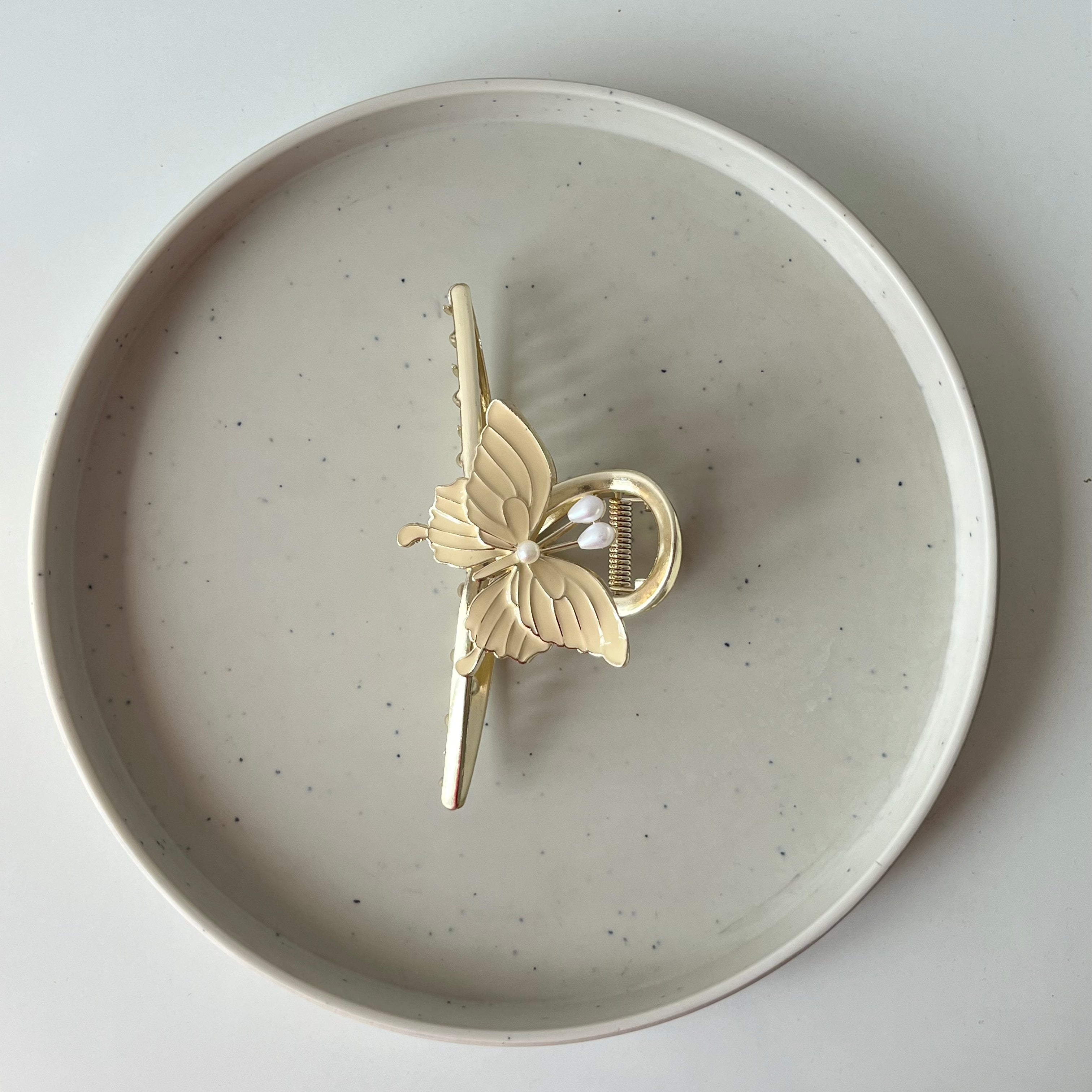 Pearlwing Butterfly – Large Hair Claw – Gold