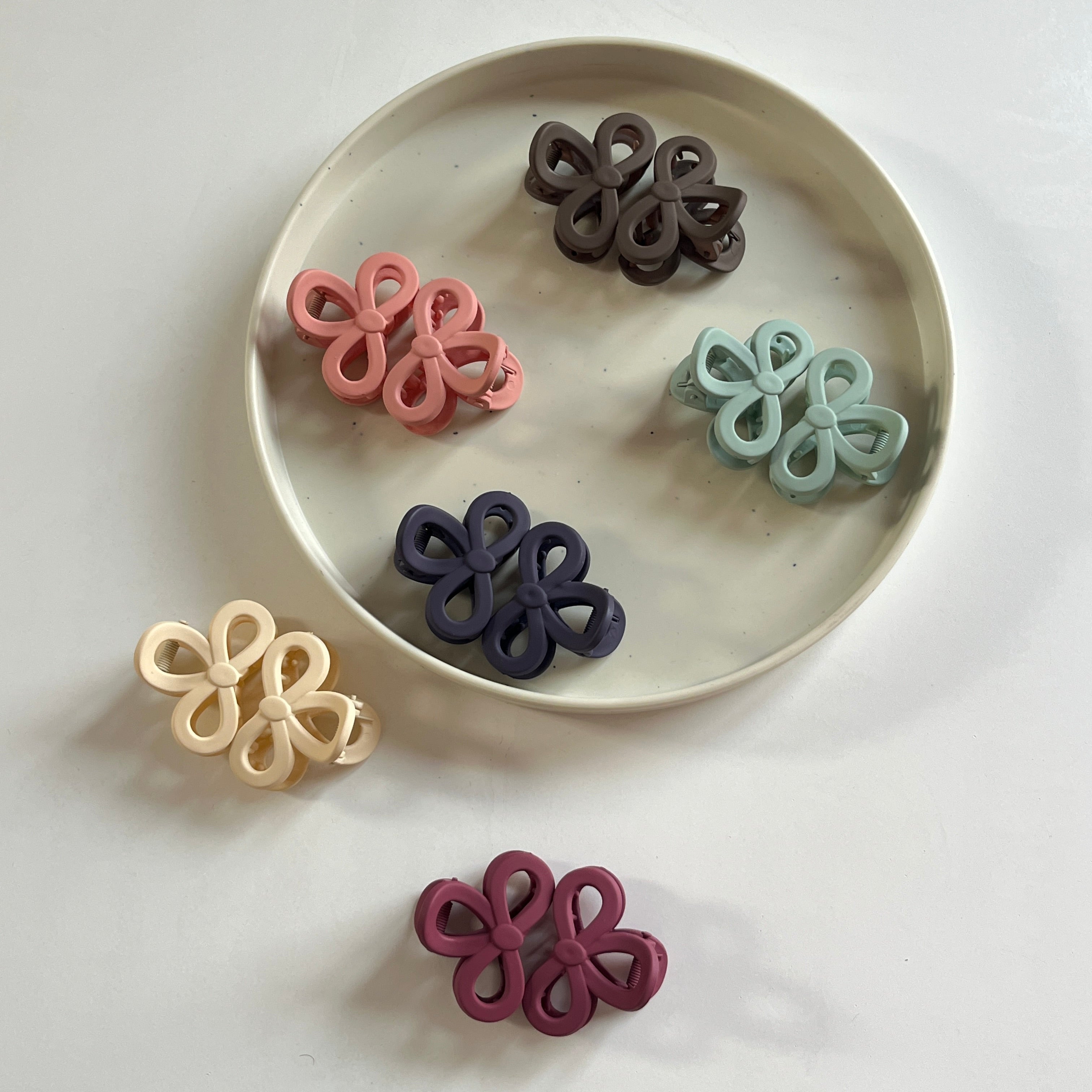 Bow Hair Claw Set (12 Pcs)