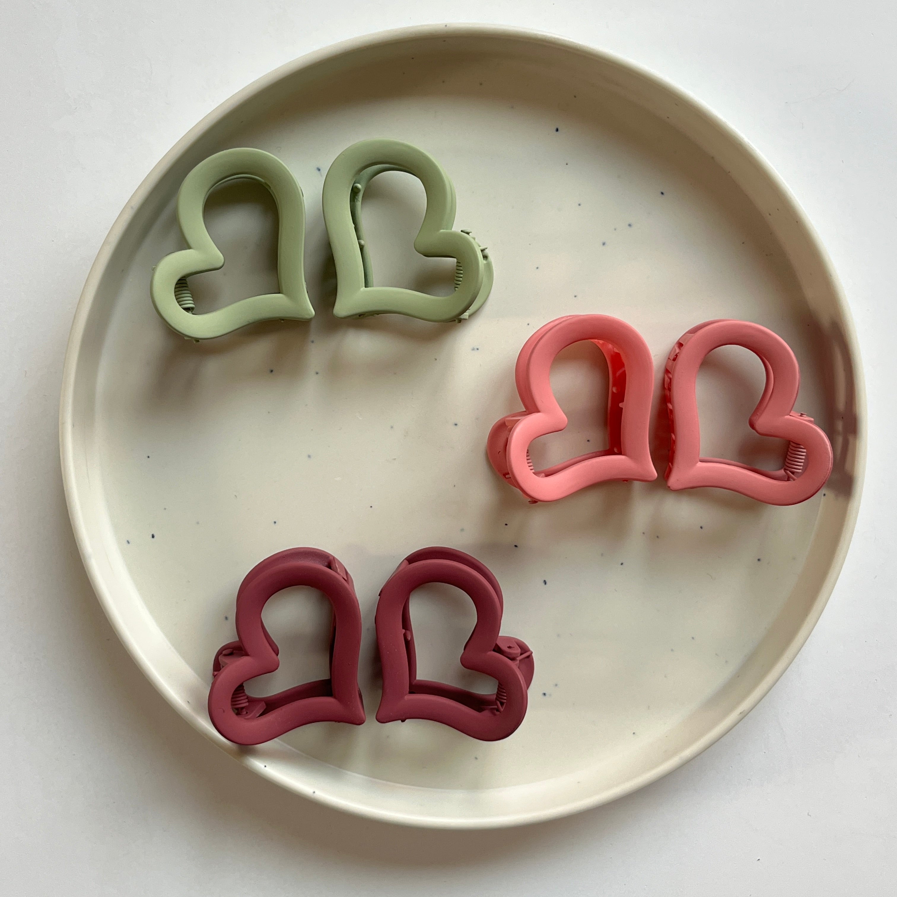 Heart Hair Claw Set of 6 Pcs