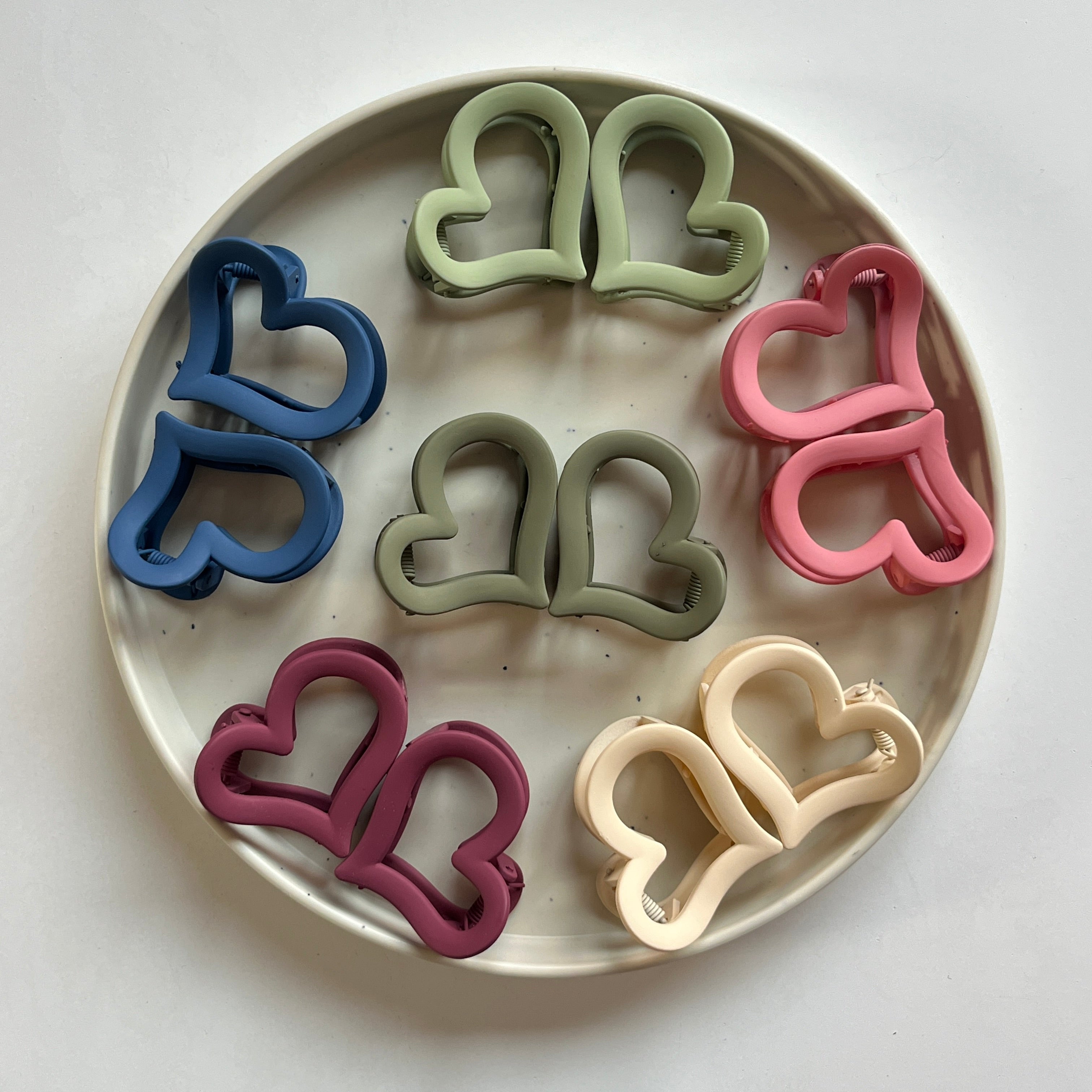 Heart Hair Claw Set of 12 Pcs