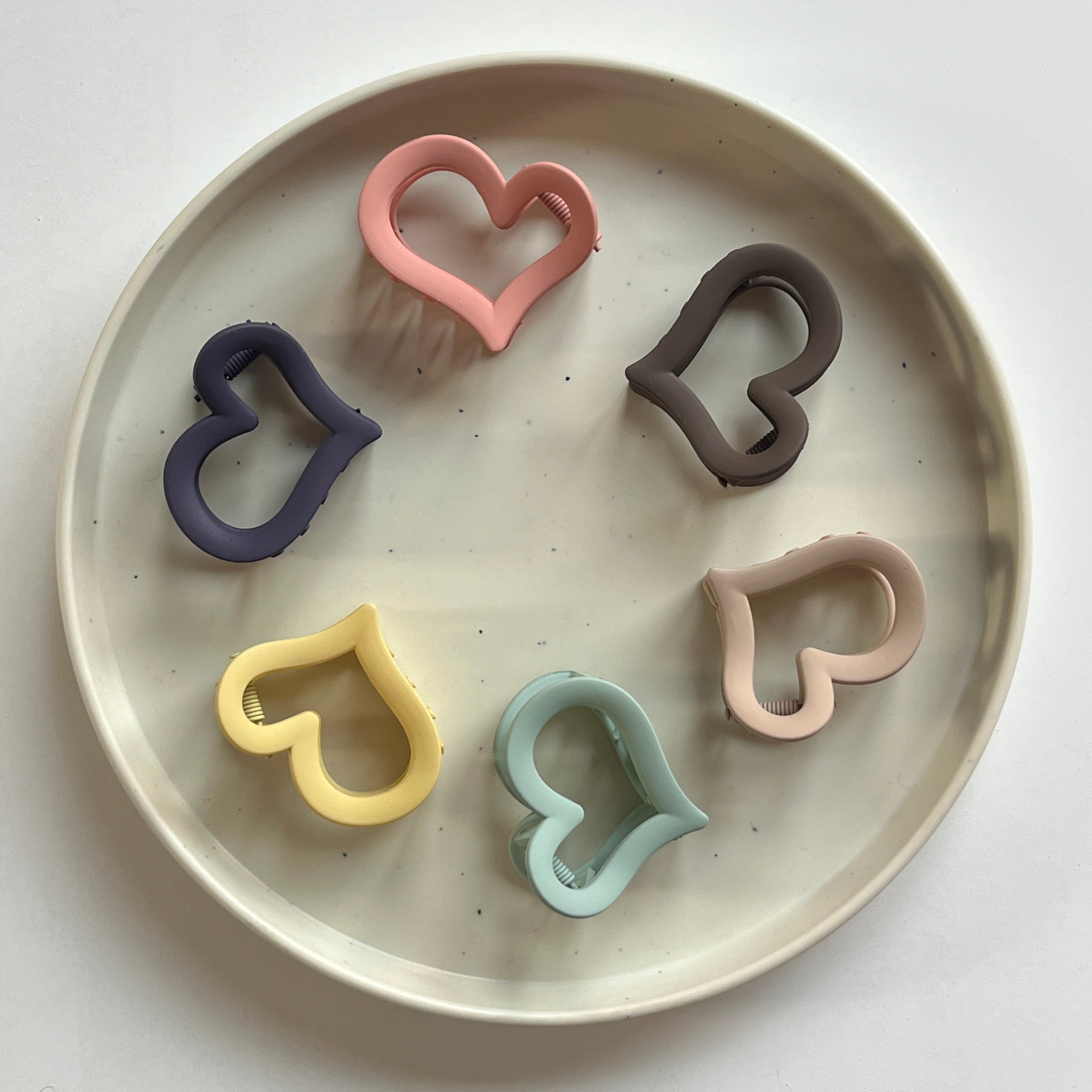 Heart Hair Claw Set of 6 Pcs