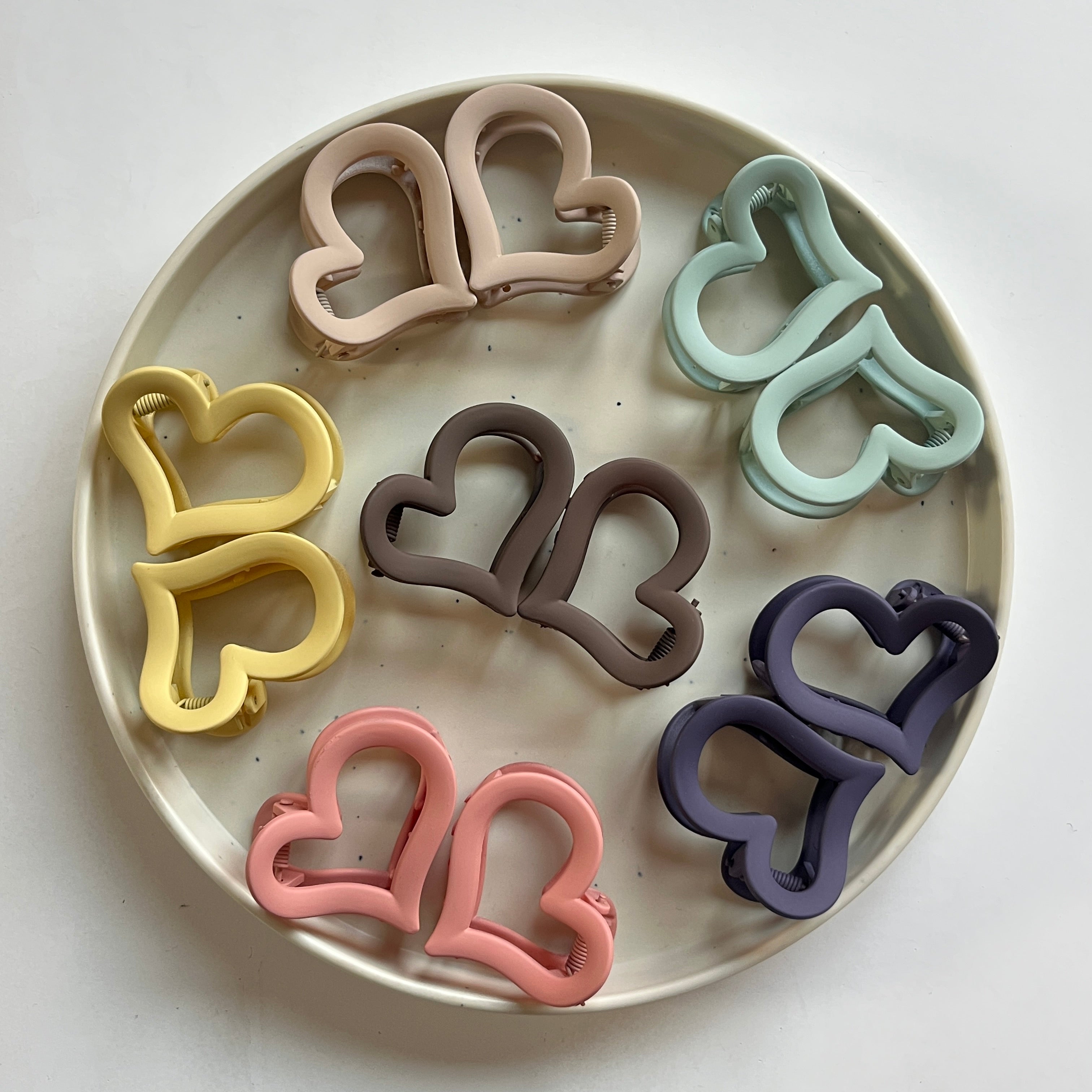 Heart Hair Claw Set of 12 Pcs