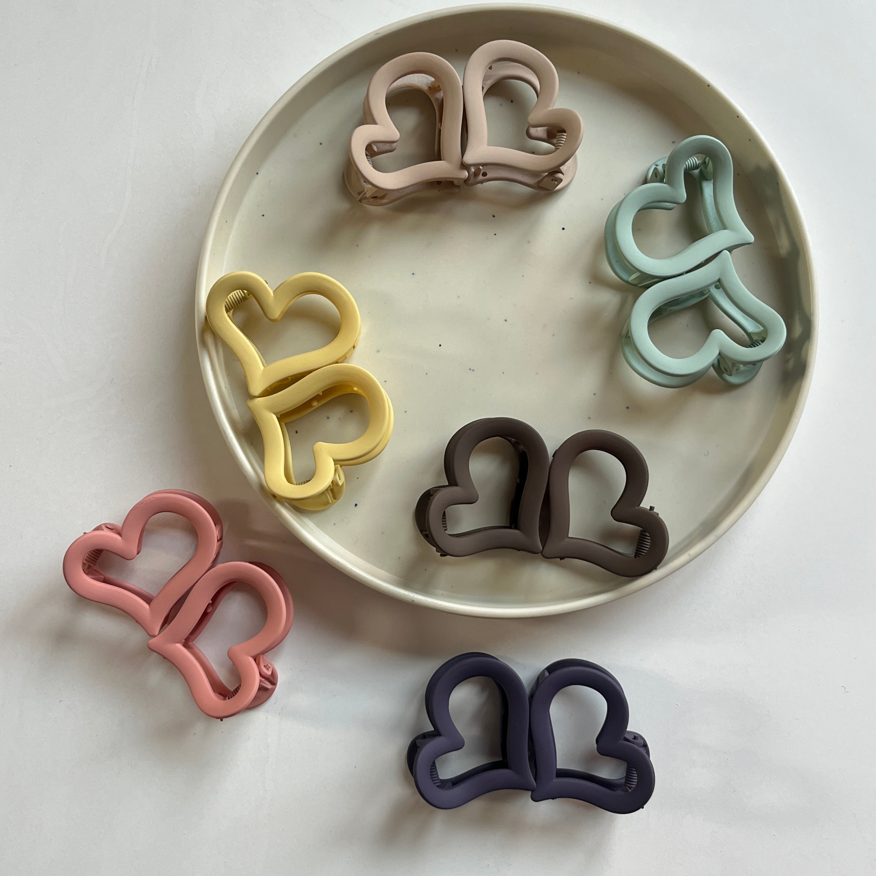 Heart Hair Claw Set of 12 Pcs