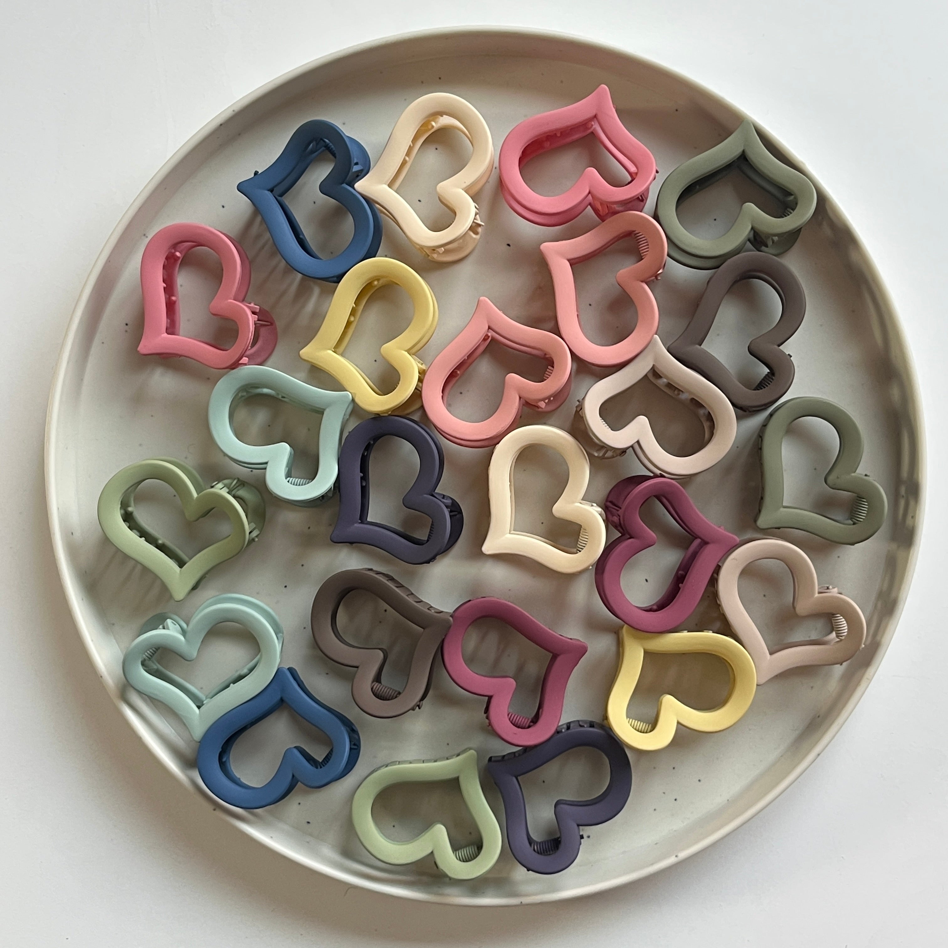 Heart Hair Claw Set of 24 Pcs