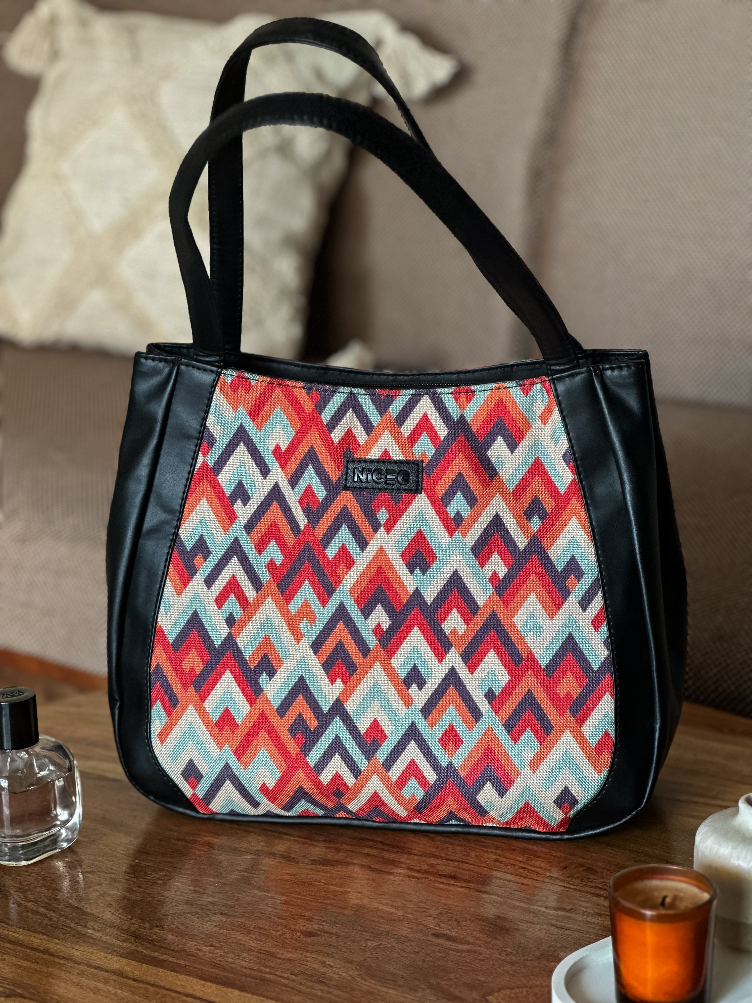 NiceG Red Circuit Tote Bags For Women & Girls