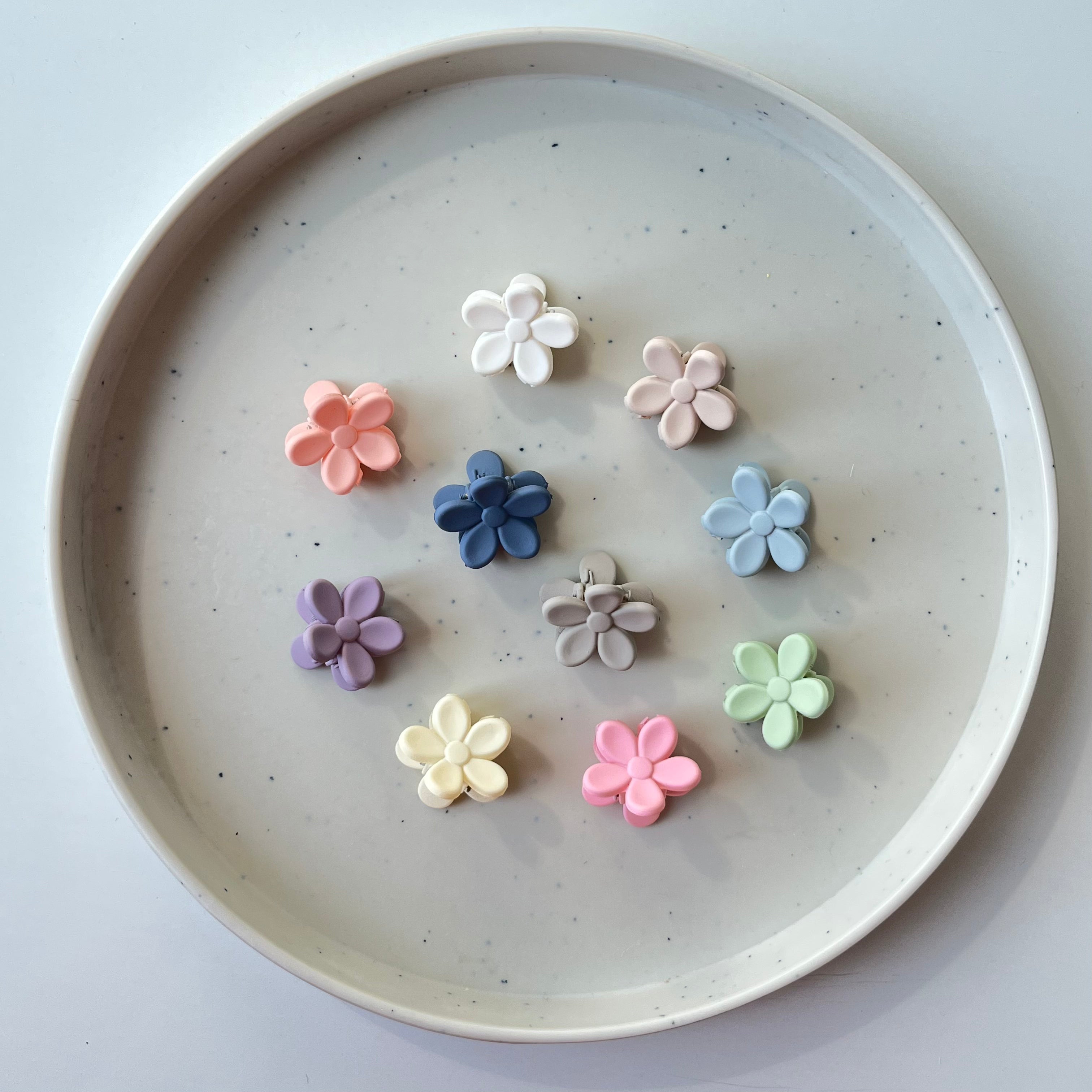 Kids Mini Flower Claw Set - Pack of 6, Soft Pastel Colors