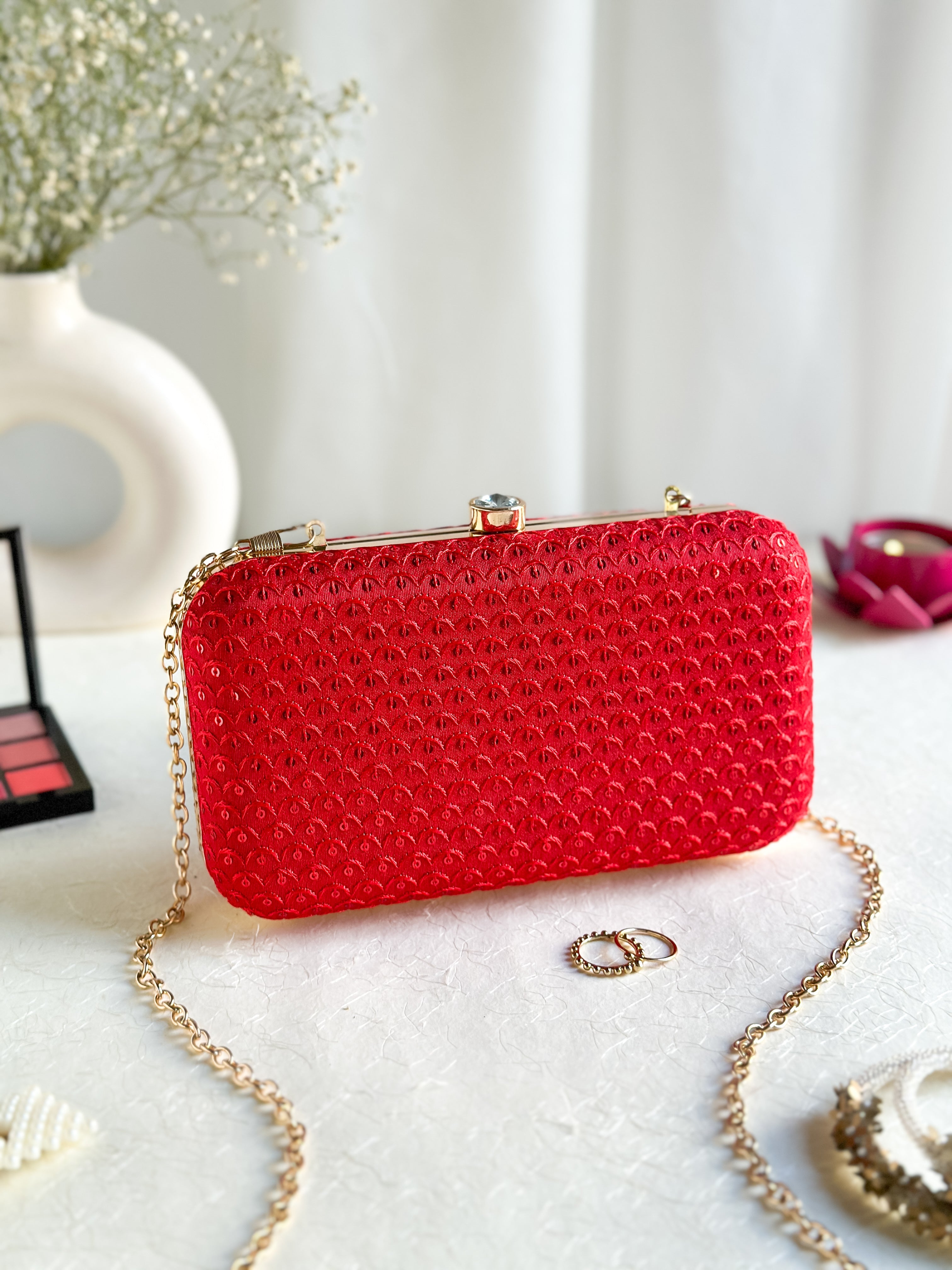 Nice-G Ruby Glow Clutch: Shine Bright Everywhere
