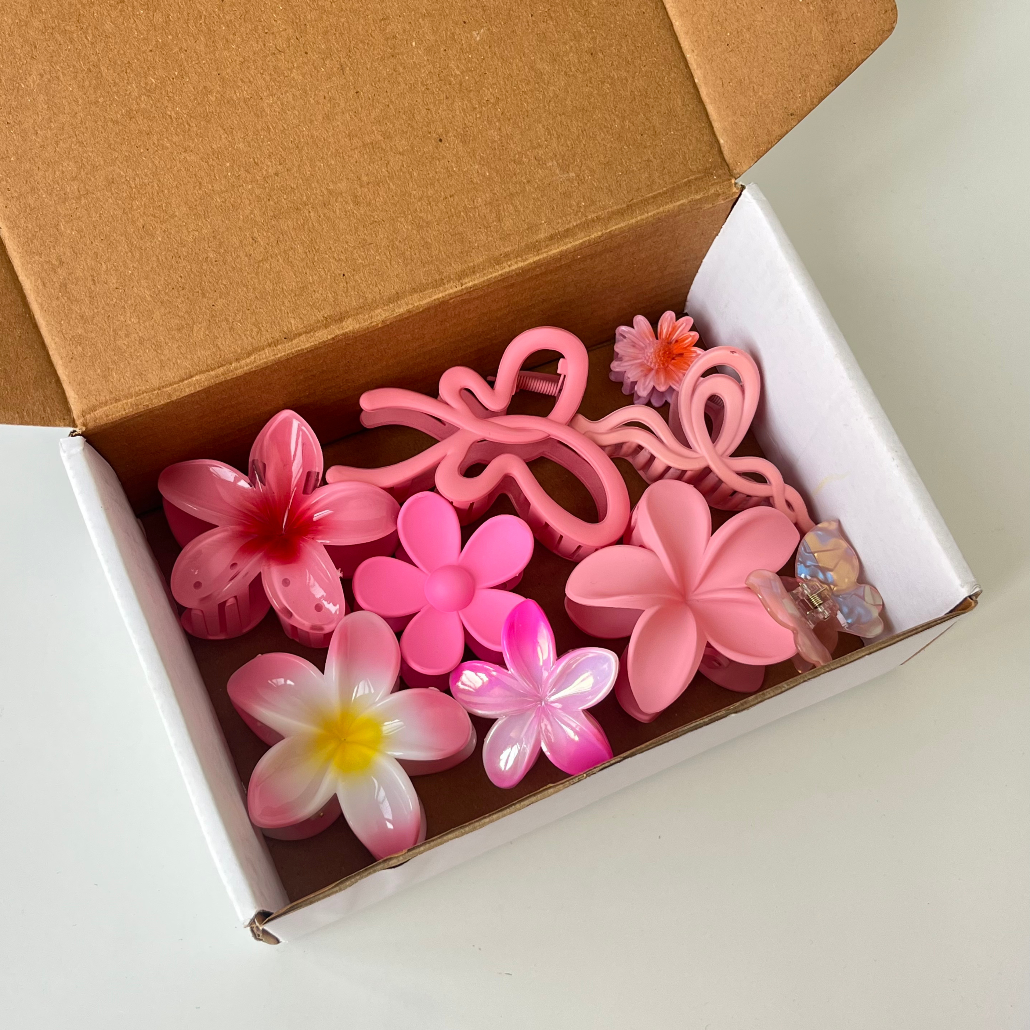 Pink Blossom – Hair Accessory Combo (Set of 9)